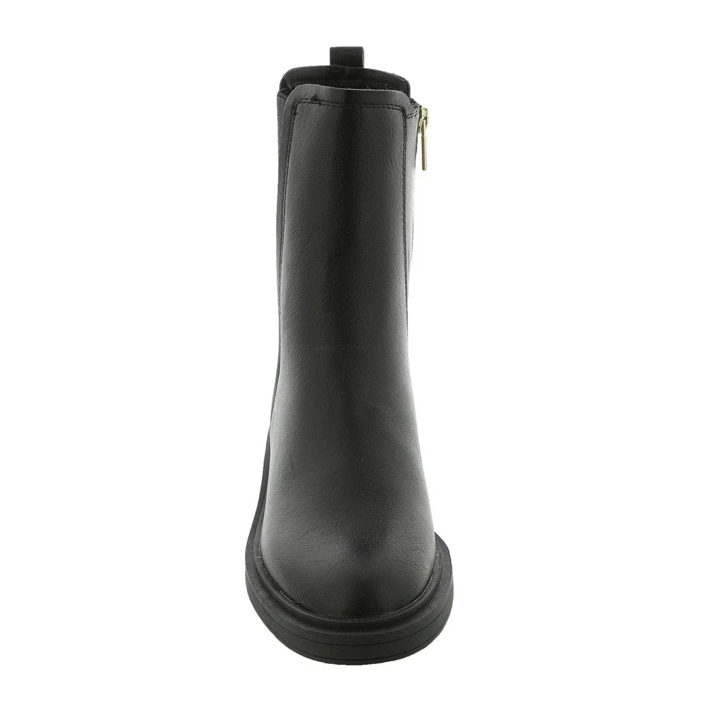 Kenneth Cole Reaction Anabelle Chelsea Womens 7.5 Black Boot Ankle Zip NWT